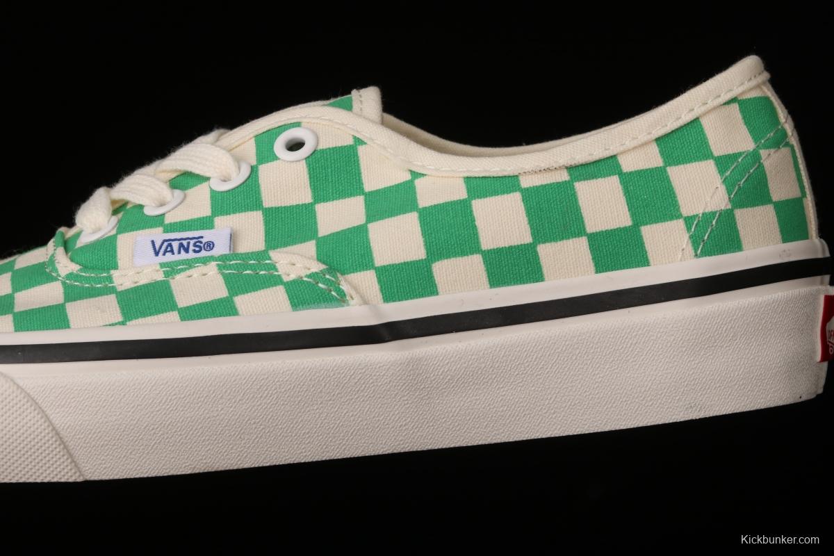 Vans Authentic classic Anaheim milk green checkerboard 4-hole low-side high-end vulcanized skateboard shoes VN0A54F241H