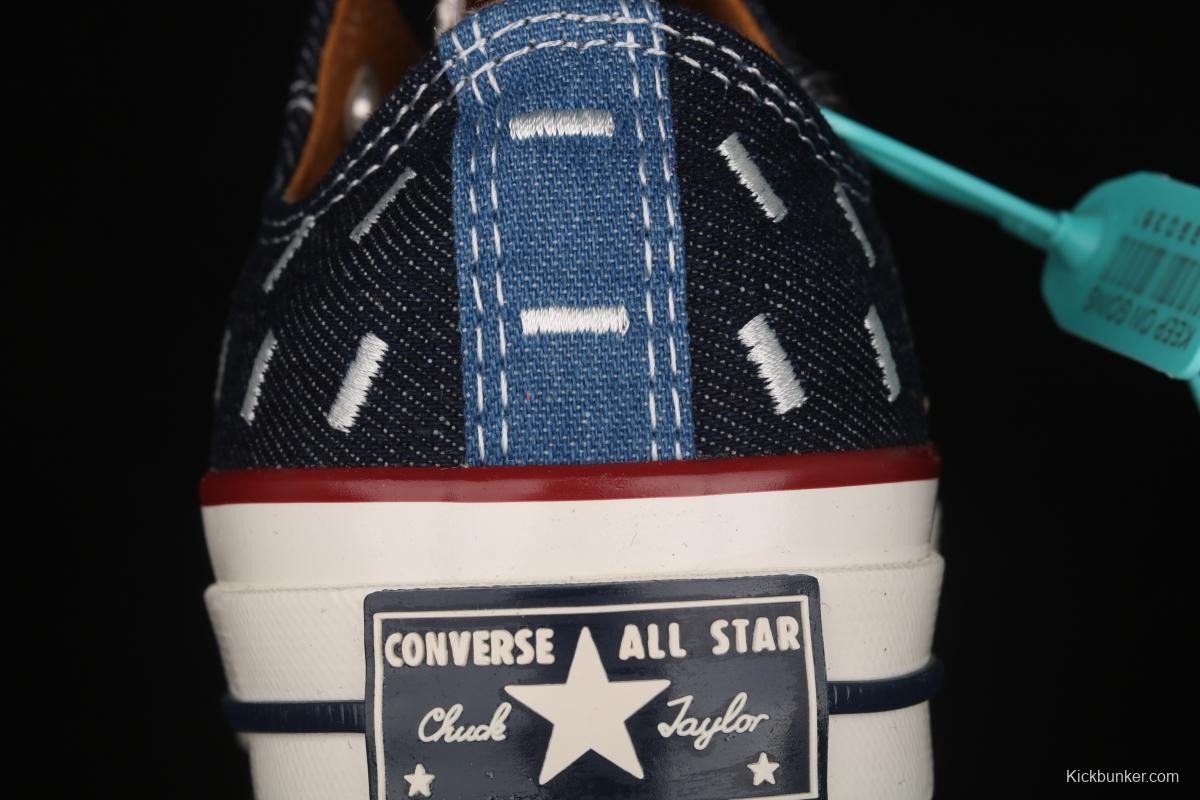 Converse Chuck 70s denim electric embroidered low-top casual board shoes 171065C