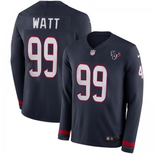 Women's J.J. Watt Navy Therma Long Sleeve Player Limited Team Jersey