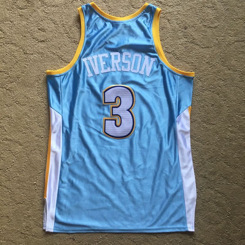 Men's Allen Iverson Sky Blue Retro Classic Team Jersey