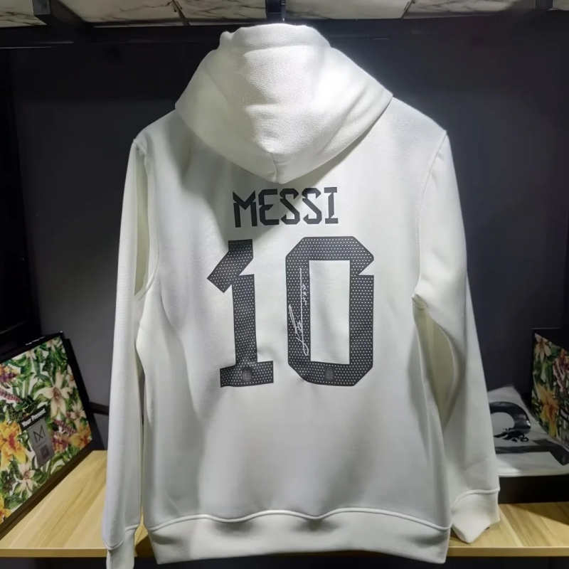 3 Stars Argentina Messi White Hoodie
