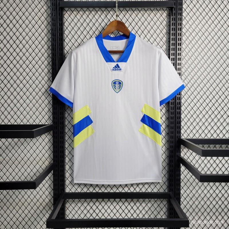 23-24 Leeds United White Icon Jersey with Embroidery logo