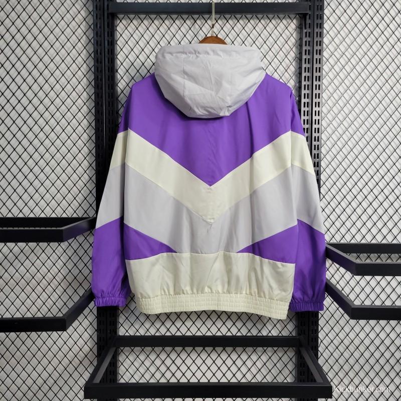 23-24 Juventus White Purple Windbreaker