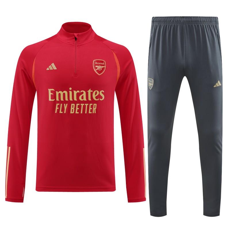 23/24 Arsenal Red Half Zipper Jacket+ Pants