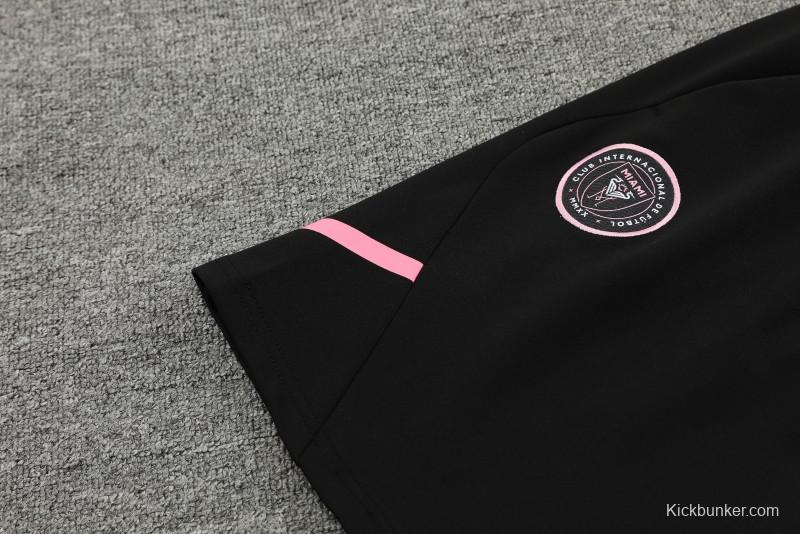 23/24 Inter Miami Black/Pink Cotton Short Sleeve Jersey+Shorts