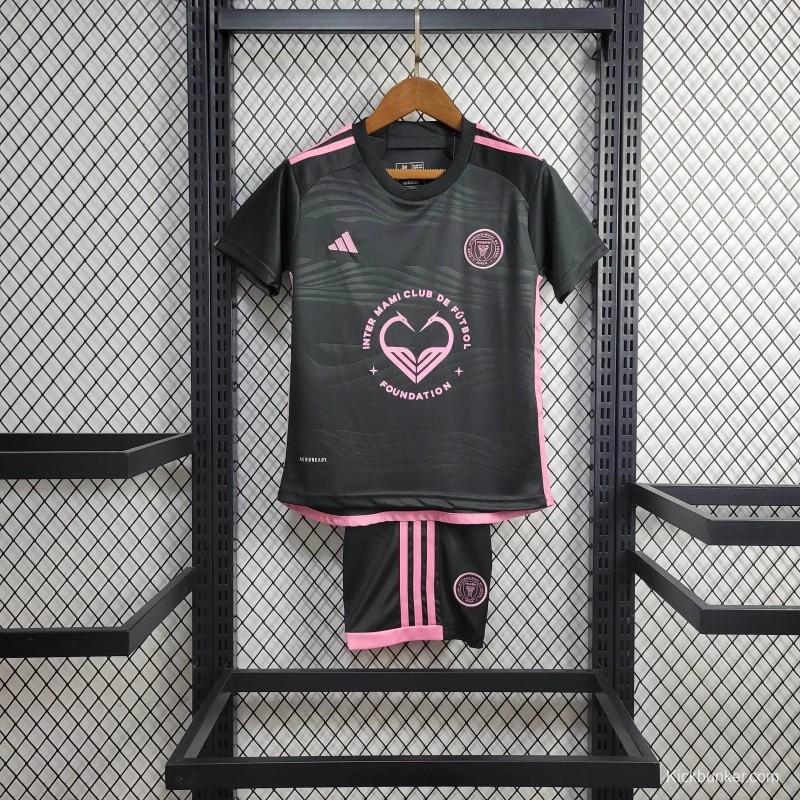 24/25 Kids Inter Miami Away Black Jersey With New Sponsor