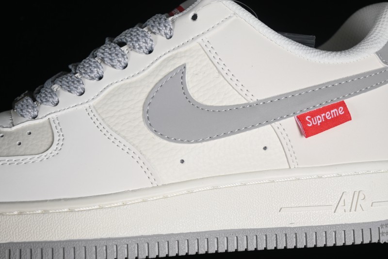 Supreme x Nike Air Force 1 '07 Low Beige Grey Casual Skate Shoes - HD1968-018