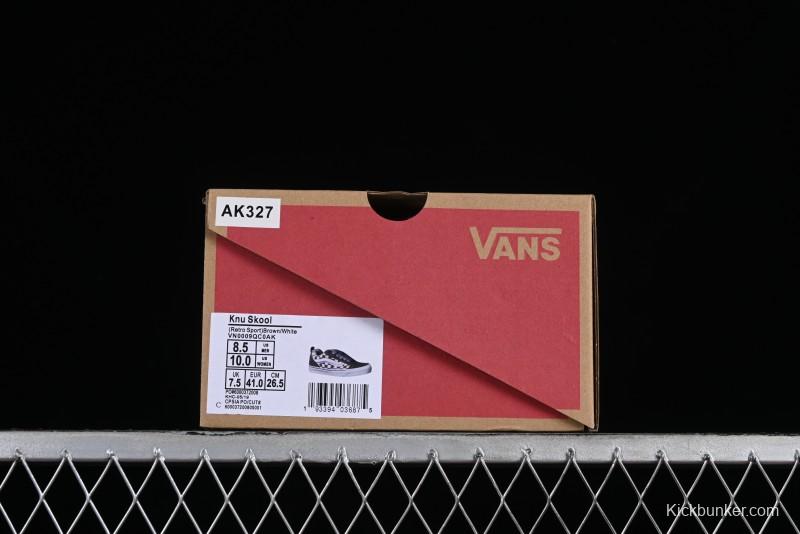 Vans Classics Knu Skool Retro Chunky Sneakers in Light Brown/Lilac Checkerboard - VN0009QC0AK