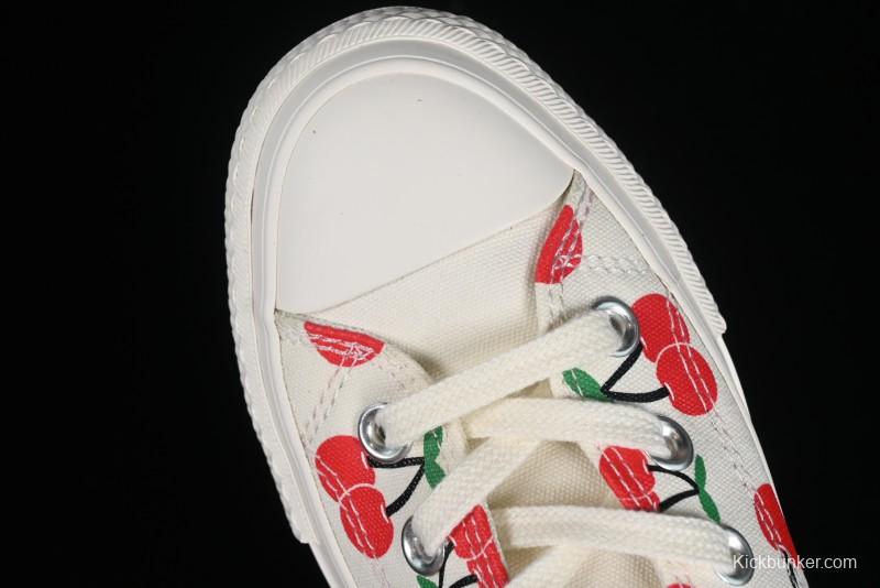 Converse Chuck 1970s Official Cherry Embroidery Platform Vulcanized Canvas Sneakers - A08096C