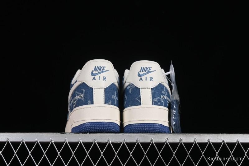 Nike Air Force 1 '07 Low LV Collaboration - Fluorescent Tie-Dye Denim Low-Top Casual Sneakers DD8686-400