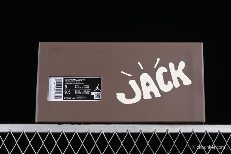 Nike Travis Scott x Jordan Jumpman Jack TR "University Red" Basketball Shoes with Magic Strap - FZ8117-100