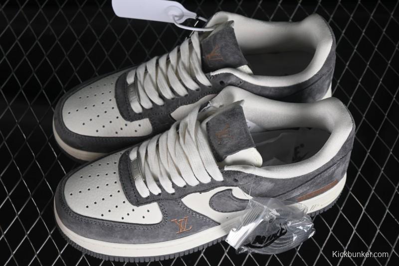 Nike Air Force 1 '07 Low LV Collaboration - Beige Grey Pigskin Casual Sneakers - HD1968-011