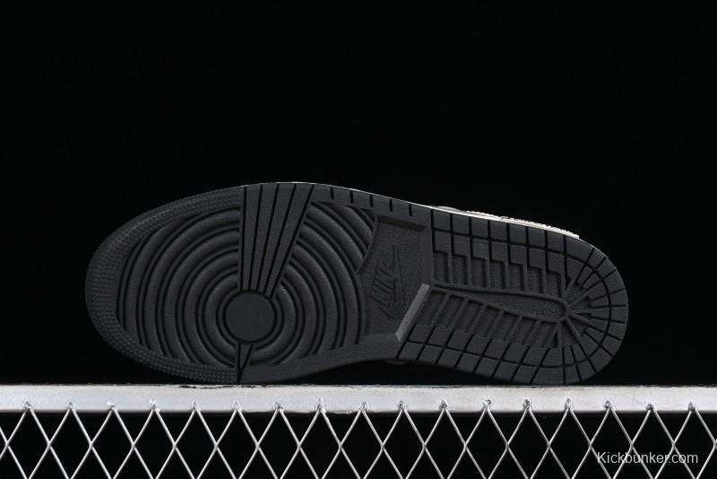 Nike Air Jordan 1 Low AJ1 Panda Prank Street Graffiti - Angel Demon Low Top Basketball Shoes - DQ8421-001