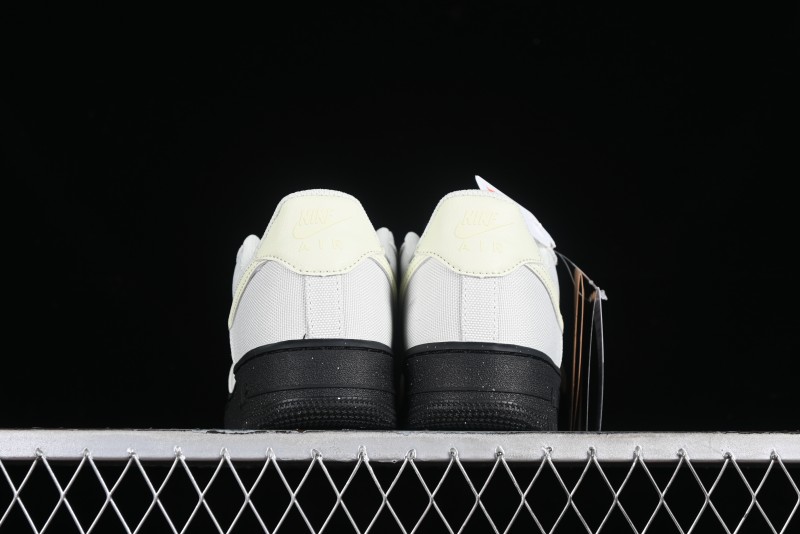 Nike Air Force 1 '07 Low White Black Canvas Casual Sneakers - FJ4160-002