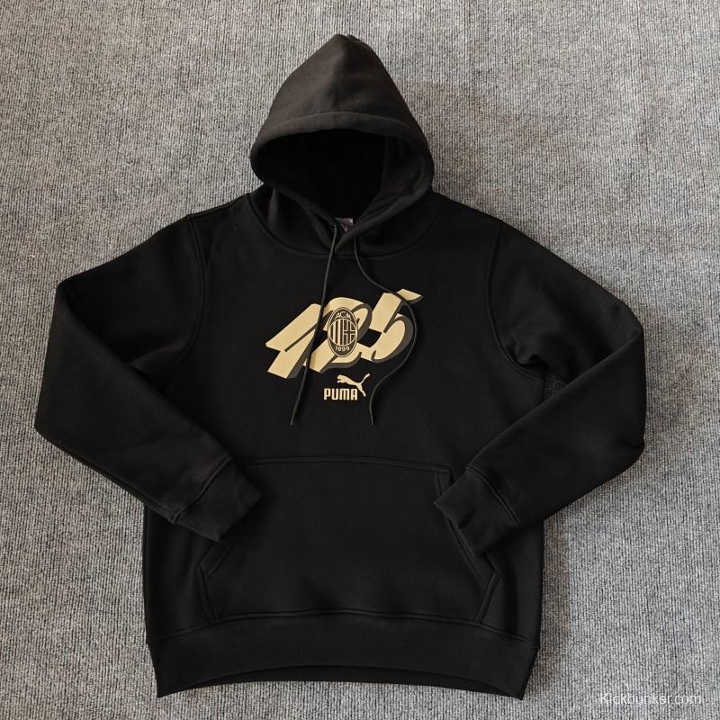 24/25 AC Milan 125Th Navy/Red/Black/Beige Hoodie WIth Black Badge
