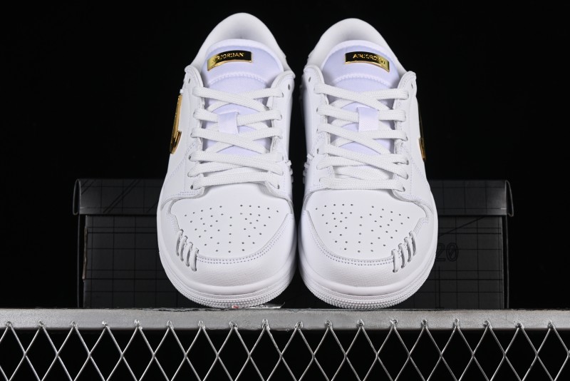 Nike Air Jordan 1 Low Method of Make Casual Sneakers in White Gold - FN5032-100