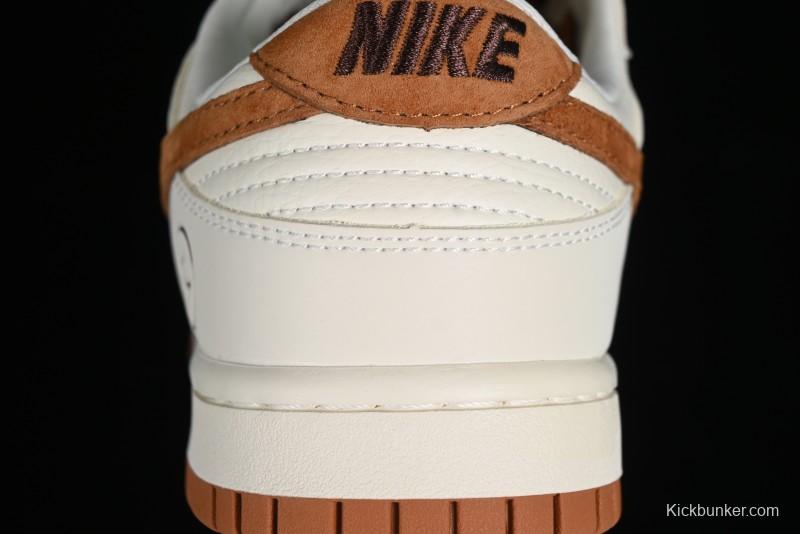 Nike SB Dunk Low Lightning Collaboration - Beige Brown Colorway with Small Brown Swoosh Anniversary High-End Custom Low-Top Casual Skate Shoes - XD1688-031