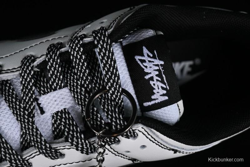 Stussy x Nike Dunk Low SB Skate Shoes in White-Black - FC1688-137