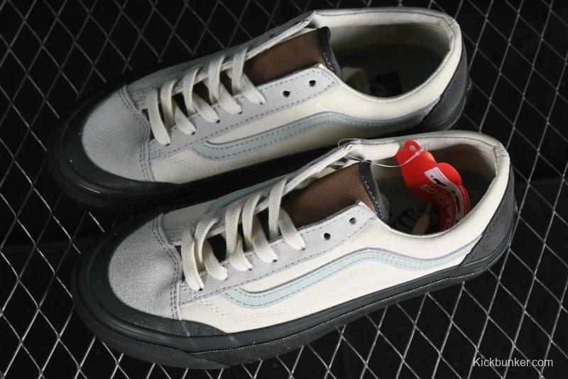 Vans Old Skool Reissue 136 Retro Casual Vulcanized Sneakers in Gray Blue White - VN000CRPGRN