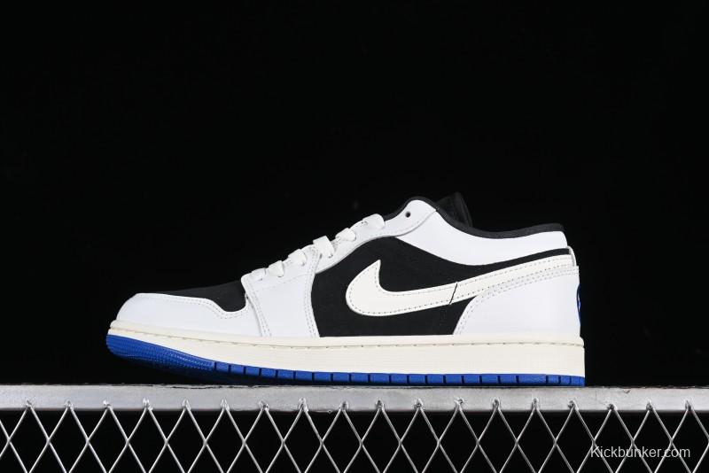 Nike Air Jordan 1 Low "Quai 54" Casual Sneakers in White Black Blue - HQ0764-001