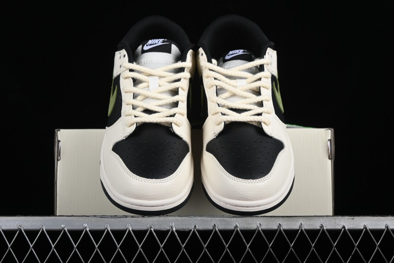 Nike SB Dunk Low Casual Skateboarding Shoes in Beige Green with Hemp Rope Detail - LK2146-511