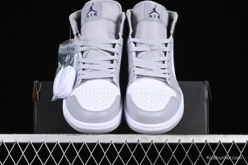 Nike Air Jordan 1 Mid AJ1 Basketball Shoes in Grey Blue - DQ8426-104