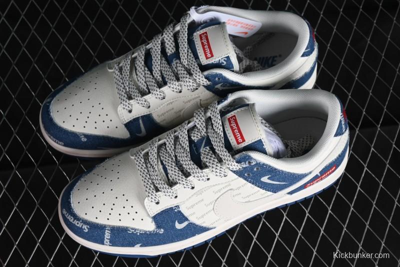 Nike Dunk Low Supreme - Denim Blue Jeans Anniversary High-End Customized Low-Top Casual Sneakers - FC1688-194
