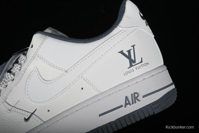 Nike Air Force 1 '07 Low LV Collaboration - Beige Grey Double Swoosh Low-Top Casual Sneakers - XZ6188-006