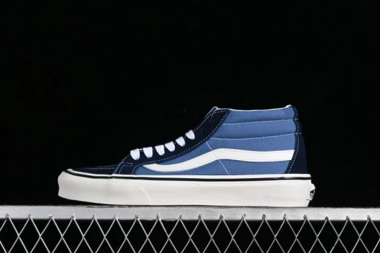 Vans Sk8-Mid Navy Blue Mid-Top Retro Classic Casual Canvas Shoes - VN0A391F5TU