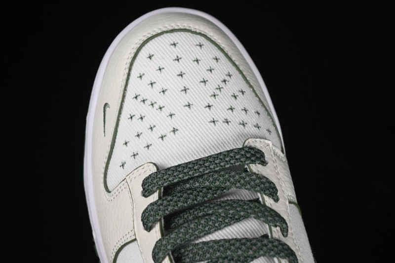 Nike SB Dunk Low Comme des Garçons Collaboration - Woven Beige White Swoosh Anniversary Custom Low-Top Casual Skate Shoes - KK1888-010