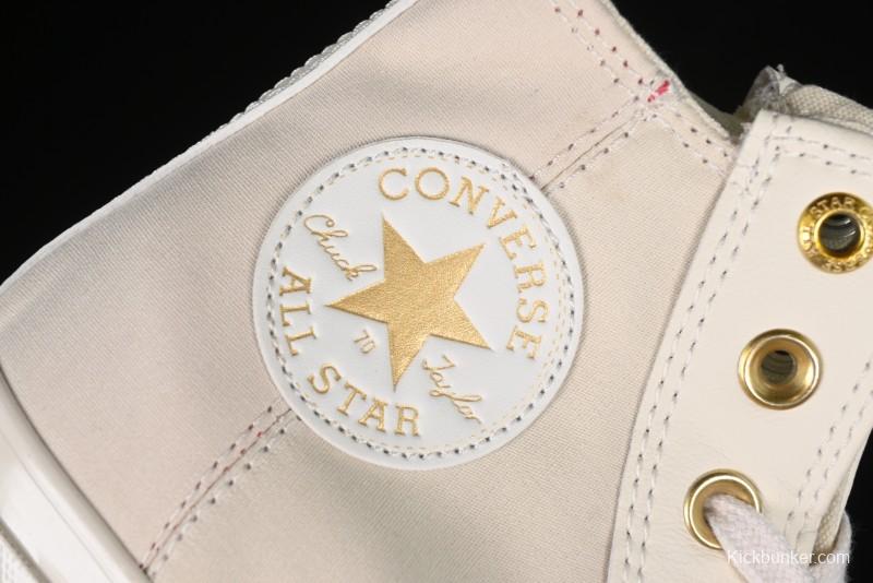 Converse Chuck 70s High Top Casual Sneakers with Cream Cloud and Gold Accents - A08232C