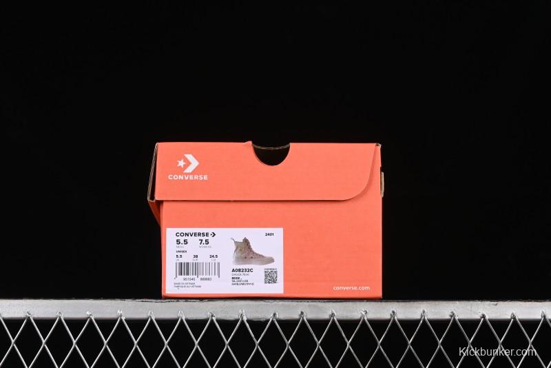 Converse Chuck 70s High Top Casual Sneakers with Cream Cloud and Gold Accents - A08232C