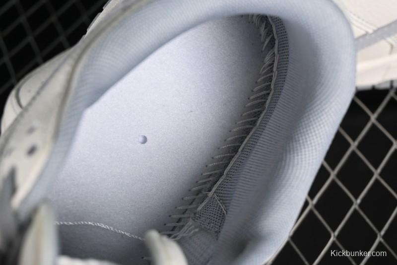 Nike SB Dunk Low Supreme Collaboration - Off White Gray Double Swoosh Anniversary Custom Low-Top Casual Skate Shoes - XX2025-317