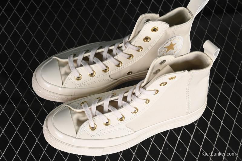 Converse Chuck 70s High Top Casual Sneakers with Cream Cloud and Gold Accents - A08232C
