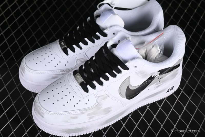 Nike Air Force 1 '07 Low Custom Hand-Painted 2D Theme with Broken Three-Hook Shadow and Strap - CW2288-111