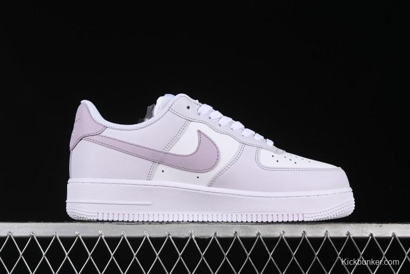 Nike Air Force 1 '07 Low Casual Sneakers with Anime-Inspired Light Gray Purple Spray Paint Design - DY8899-004
