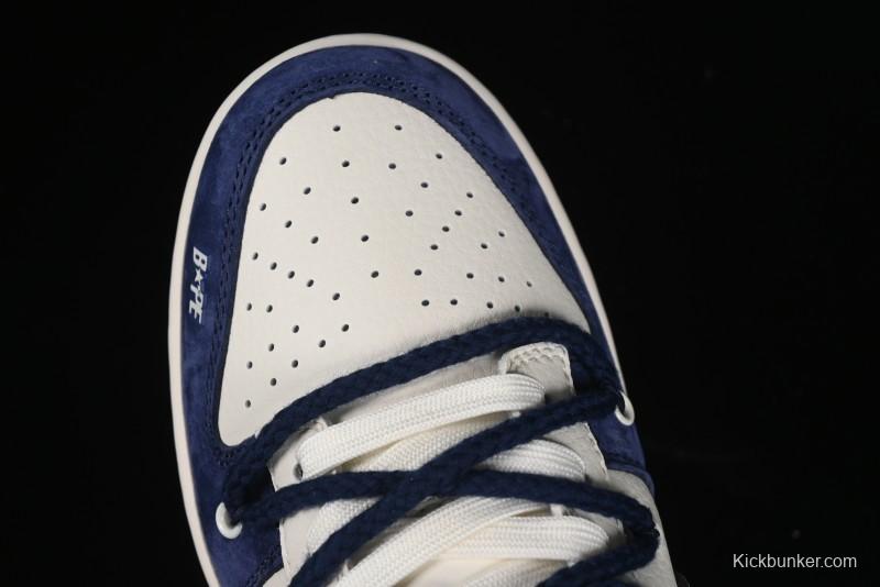 Nike SB Dunk Low BAPE Collaboration - Strap Multi-Color Grey Swoosh Anniversary Custom Low-Top Casual Sneakers - SJ2068-278