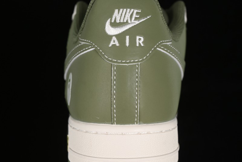Nike Air Force 1 '07 Low Bape Collaboration - Dark Green Grey Low Top Casual Sneakers BB6566-205