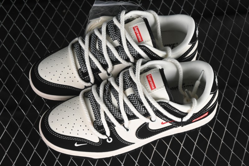 Nike SB Dunk Low SUP Collaboration - Strap Black Hook Anniversary High-End Custom Low-Top Casual Skate Shoes - SJ2068-288