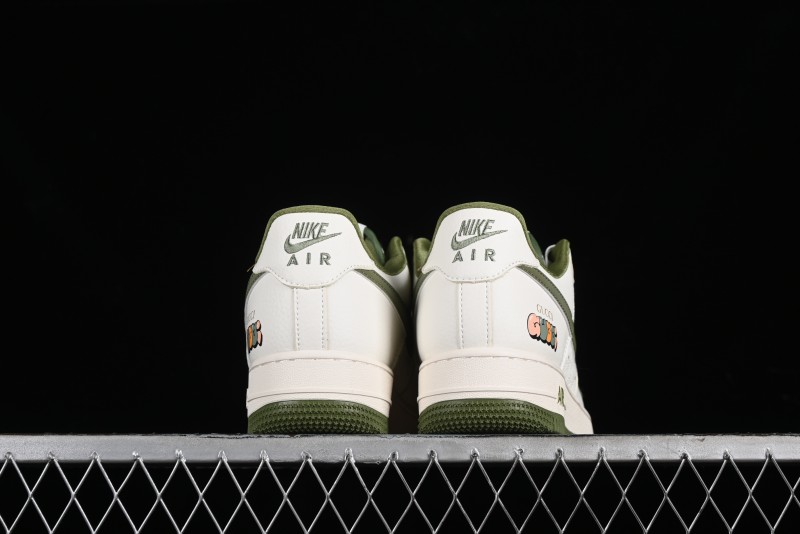 Nike Air Force 1 '07 Low Gucci Collaboration - Beige Green Linen Casual Sneakers - XZ3398-588