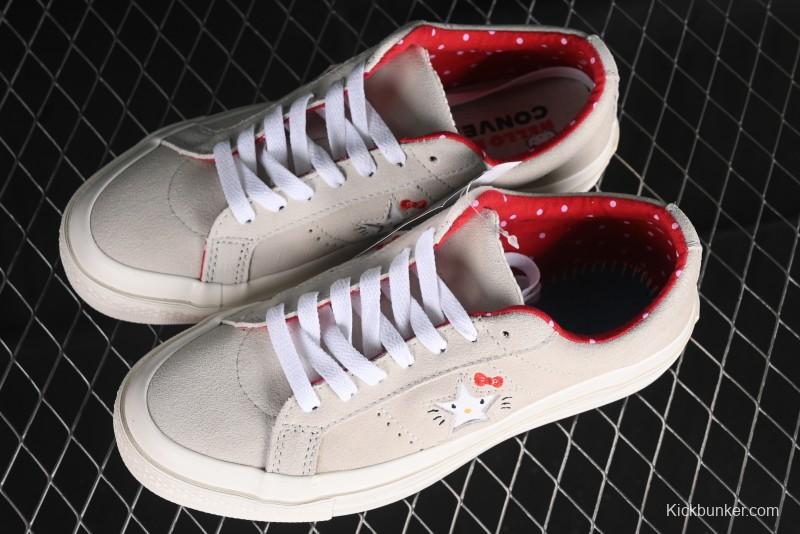 Converse One Star x Hello Kitty Low Top Casual Sneakers with Crystal Outsole and Replaceable Laces - 162937C