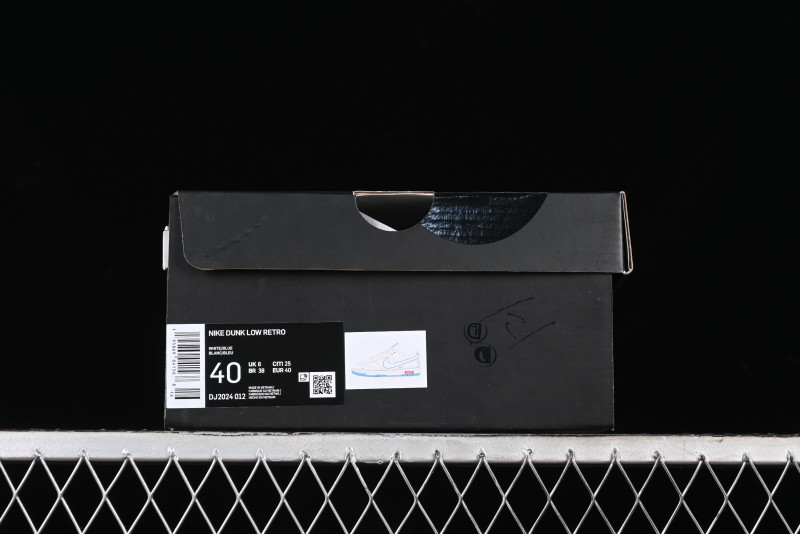 Nike SB Dunk Low Supreme Collaboration - Cream White with Sky Blue Swoosh Anniversary Customized Low-Top Casual Skate Shoes - DJ2024-012