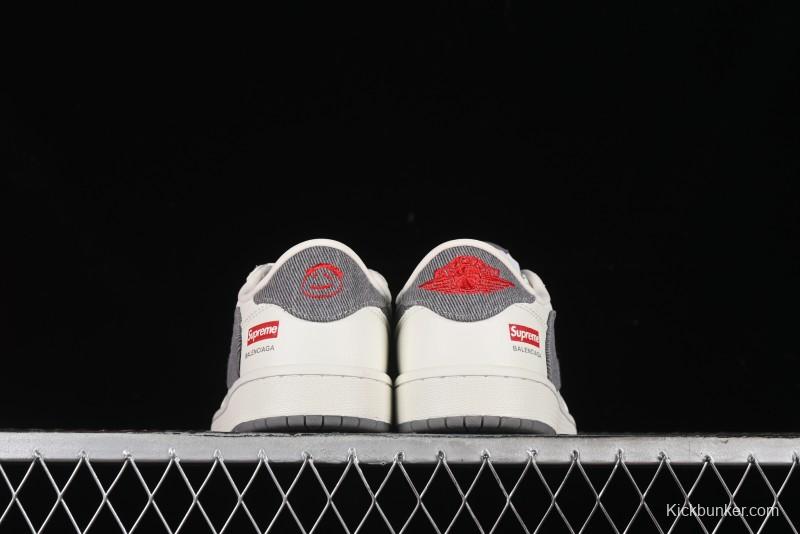 Nike Travis Scott x Fragment Design x Air Jordan 1 Low OG SP AJ1 Supreme Balenciaga Collaboration - JH6088-6