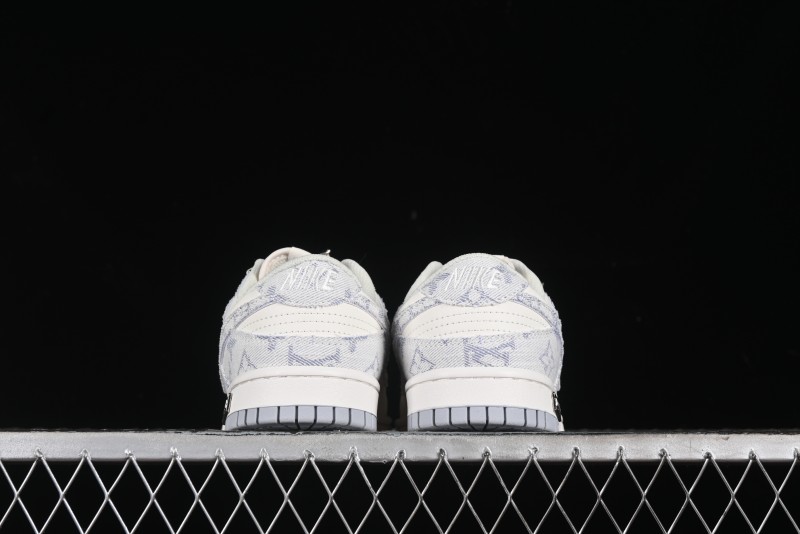 Nike SB Dunk Low LV Collaboration - Purple Denim with White and Purple Swoosh Anniversary High-End Custom Low-Top Casual Sneakers - DJ2024-010
