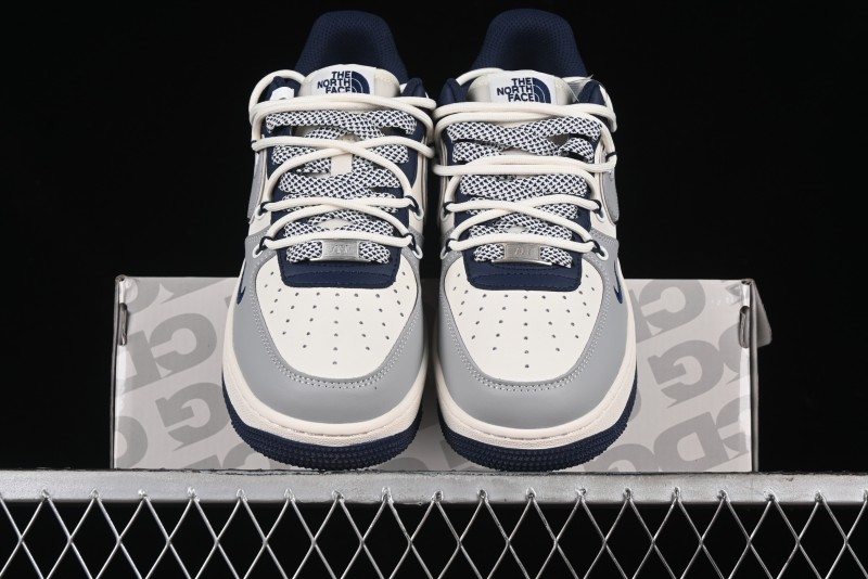 Nike Air Force 1 '07 Low The North Face Collaboration - Grey Blue Drawstring Low-Top Casual Sneakers - SJ1198-700