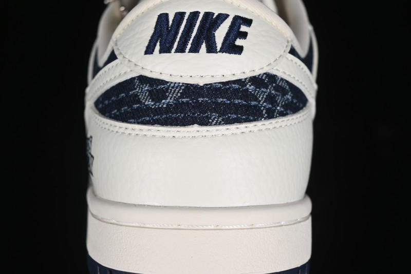 Nike SB Dunk Low LV Collaboration - Light Blue Denim Print Anniversary High-End Custom Low-Top Casual Skate Shoes - XB3802-359