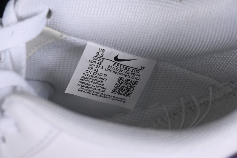 Nike Air Force 1 '07 Low Kobe Full-Grain Leather Casual Sneakers with Full-Length Air Cushion - FZ1151-100