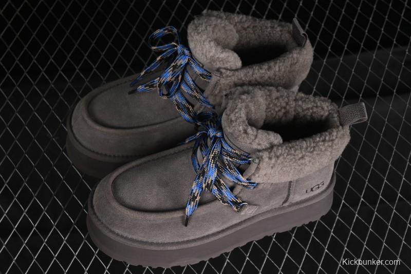 UGG Classic Mini II Fur Lace-Up Platform Mini Boots with Treadlite Outsole - 1143954