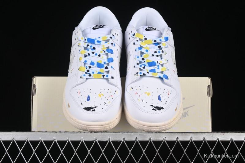 Nike SB Dunk Low Gucci Collaboration - Ink Splatter White Swoosh Anniversary Custom Low-Top Casual Sneakers - FC2025-305