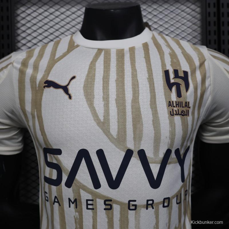 Player Version 25/26 Al Hilal White with Gold Stripes Jersey